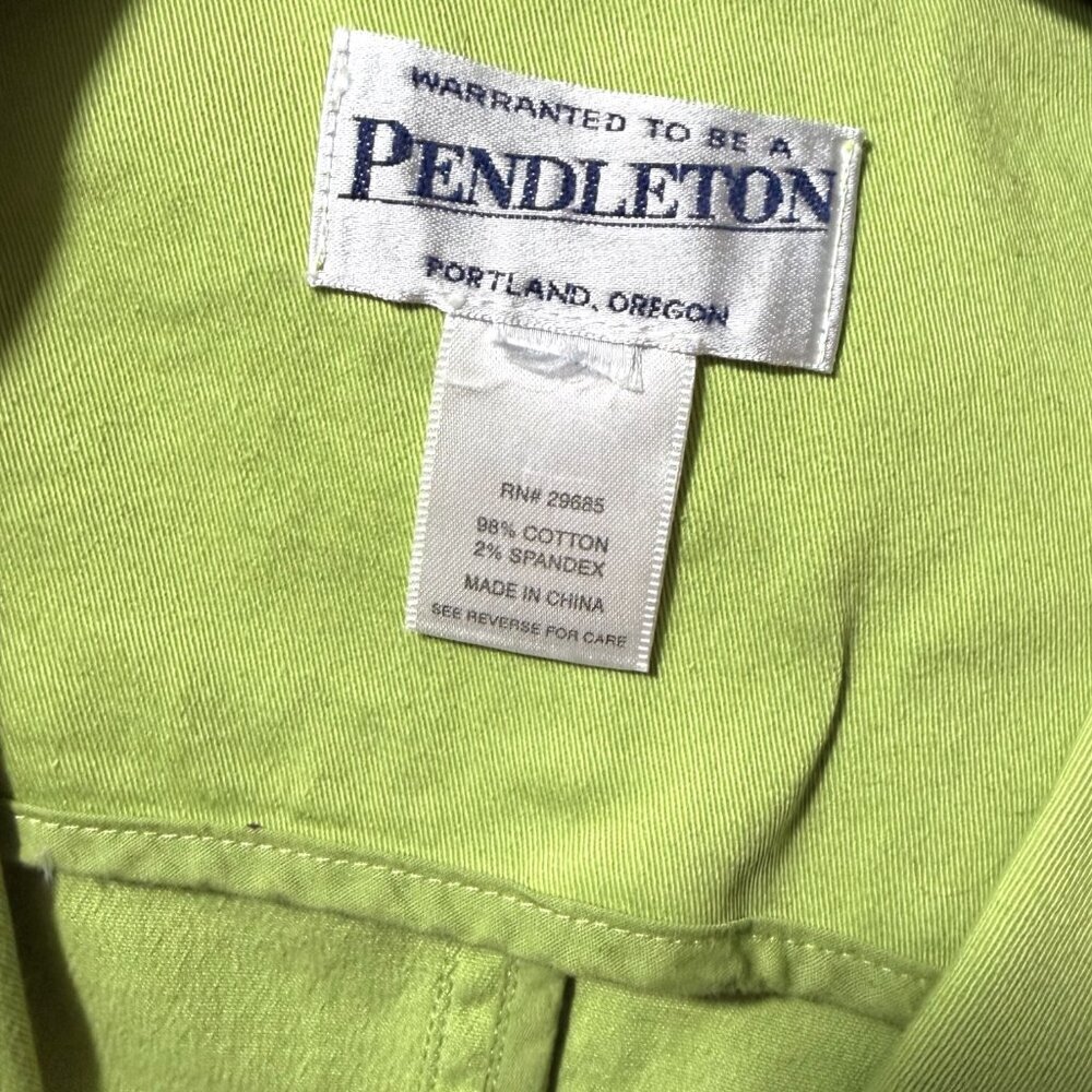 Pendleton Cotton Stretch Blazer Preppy Classic Tailored Lime Green Jacket L/XL - Picture 3 of 4